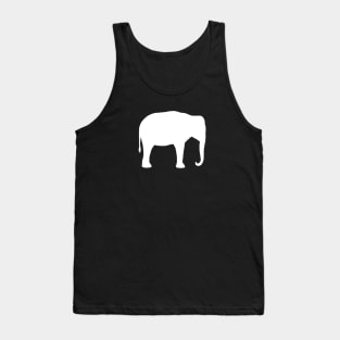 Asian Elephant Silhouette | White Elephant Tank Top